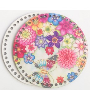 Çanta Aksesuar Ahşap 20 Cm Çapında Resimli Plaka Arkalıklı B Serisi No12