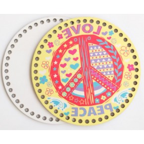 Çanta Aksesuar Ahşap 20 Cm Çapında Resimli Plaka Arkalıklı F Serisi No:3