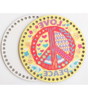 Çanta Aksesuar Ahşap 20 Cm Çapında Resimli Plaka Arkalıklı F Serisi No:3