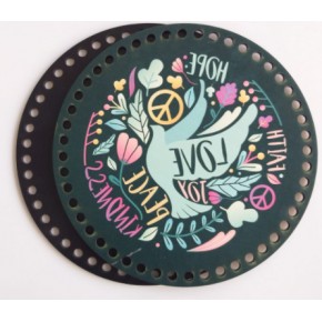 Çanta Aksesuar Ahşap 20 Cm Çapında Resimli Plaka Arkalıklı F Serisi No:4