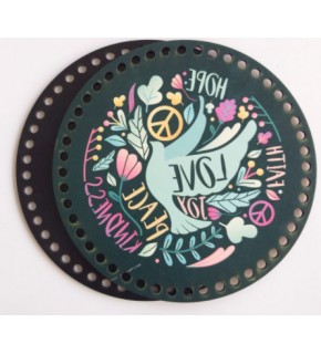 Çanta Aksesuar Ahşap 20 Cm Çapında Resimli Plaka Arkalıklı F Serisi No:4