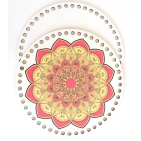 Çanta Aksesuar Ahşap 20 Cm Çapında Resimli Plaka Arkalıklı K Serisi No11