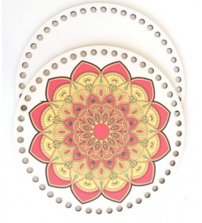 Çanta Aksesuar Ahşap 20 Cm Çapında Resimli Plaka Arkalıklı K Serisi No11