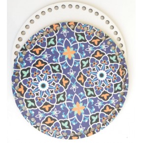 Çanta Aksesuar Ahşap 20 Cm Çapında Resimli Plaka Arkalıklı K Serisi No18