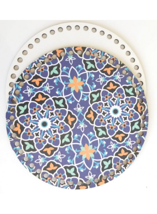 Çanta Aksesuar Ahşap 20 Cm Çapında Resimli Plaka Arkalıklı K Serisi No18