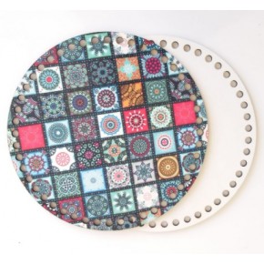 Çanta Aksesuar Ahşap 20 Cm Çapında Resimli Plaka Arkalıklı K Serisi No24