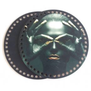 Çanta Aksesuar Ahşap 20 Cm Çapında Resimli Plaka Arkalıklı S Serisi No2