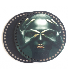 Çanta Aksesuar Ahşap 20 Cm Çapında Resimli Plaka Arkalıklı S Serisi No2