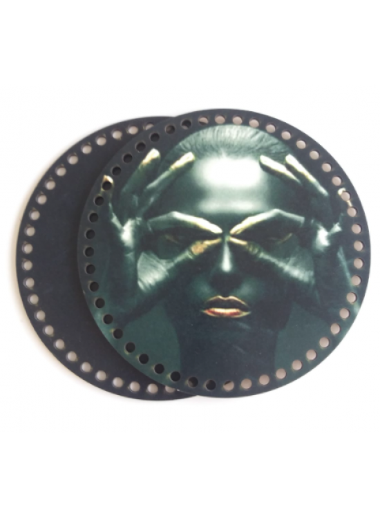 Çanta Aksesuar Ahşap 20 Cm Çapında Resimli Plaka Arkalıklı S Serisi No2