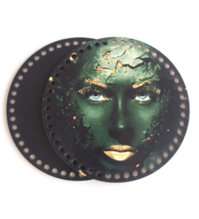 Çanta Aksesuar Ahşap 20 Cm Çapında Resimli Plaka Arkalıklı S Serisi No4