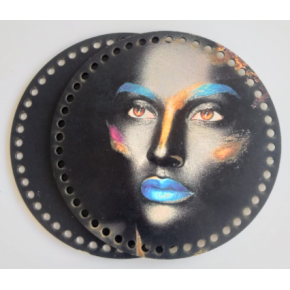 Çanta Aksesuar Ahşap 20 Cm Çapında Resimli Plaka Arkalıklı S Serisi No5