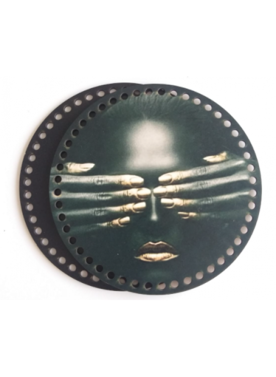 Çanta Aksesuar Ahşap 20 Cm Çapında Resimli Plaka Arkalıklı S Serisi No7