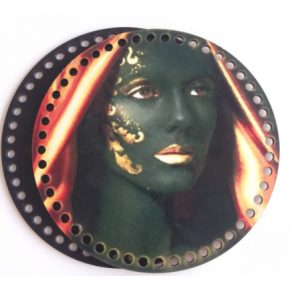 Çanta Aksesuar Ahşap 20 Cm Çapında Resimli Plaka Arkalıklı S Serisi No8