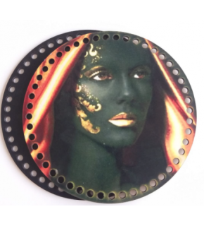 Çanta Aksesuar Ahşap 20 Cm Çapında Resimli Plaka Arkalıklı S Serisi No8