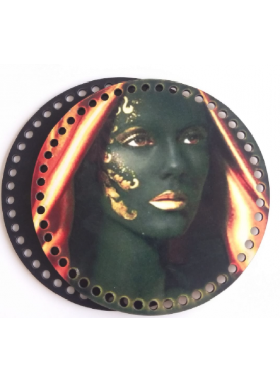 Çanta Aksesuar Ahşap 20 Cm Çapında Resimli Plaka Arkalıklı S Serisi No8