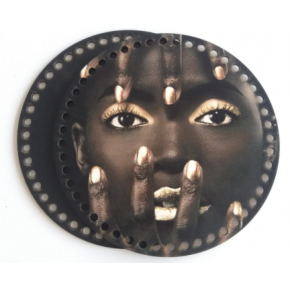 Çanta Aksesuar Ahşap 20 Cm Çapında Resimli Plaka Arkalıklı S Serisi No9