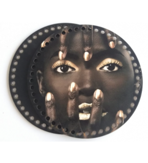 Çanta Aksesuar Ahşap 20 Cm Çapında Resimli Plaka Arkalıklı S Serisi No9