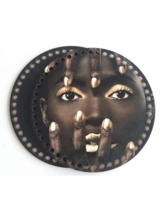 Çanta Aksesuar Ahşap 20 Cm Çapında Resimli Plaka Arkalıklı S Serisi No9