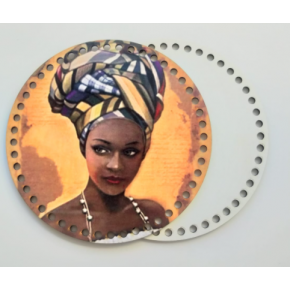 Çanta Aksesuar Ahşap 20 Cm Çapında Resimli Plaka Arkalıklı X Serisi No1