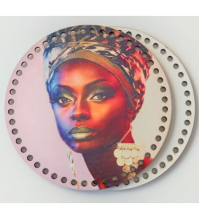 Çanta Aksesuar Ahşap 20 Cm Çapında Resimli Plaka Arkalıklı X Serisi No14