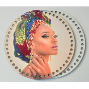 Çanta Aksesuar Ahşap 20 Cm Çapında Resimli Plaka Arkalıklı X Serisi No8