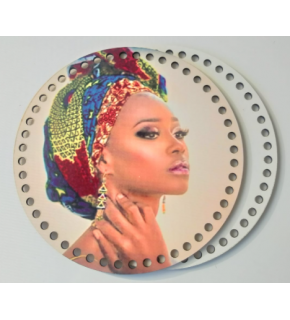 Çanta Aksesuar Ahşap 20 Cm Çapında Resimli Plaka Arkalıklı X Serisi No8