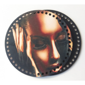 Çanta Aksesuar Ahşap 20 Cm Çapında Resimli Plaka Arkalıklı X Serisi No9