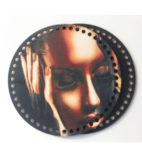 Çanta Aksesuar Ahşap 20 Cm Çapında Resimli Plaka Arkalıklı X Serisi No9