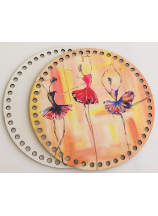 Çanta Aksesuar Ahşap 20 Cm Çapında Resimli Plaka Arkalıklı Y Serisi No:10