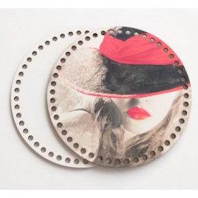 Çanta Aksesuar Ahşap 20 Cm Çapında Resimli Plaka Arkalıklı Z Serisi No17