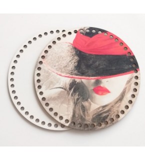 Çanta Aksesuar Ahşap 20 Cm Çapında Resimli Plaka Arkalıklı Z Serisi No17