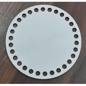 Çanta Aksesuar Ahşap, Beyaz 15 Cm Çapında Plaka