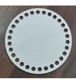 Çanta Aksesuar Ahşap, Beyaz 15 Cm Çapında Plaka