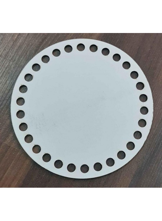 Çanta Aksesuar Ahşap, Beyaz 15 Cm Çapında Plaka