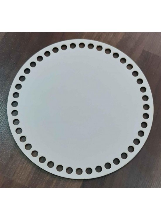 Çanta Aksesuar Ahşap, Beyaz 20 Cm Çapında Plaka