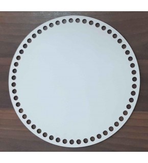 Çanta Aksesuar Ahşap, Beyaz 25 Cm Çapında Plaka