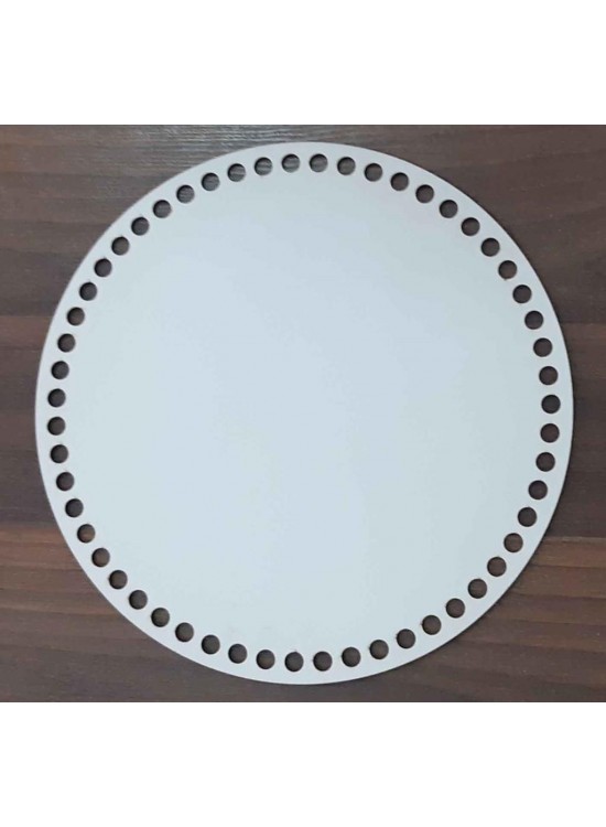 Çanta Aksesuar Ahşap, Beyaz 25 Cm Çapında Plaka