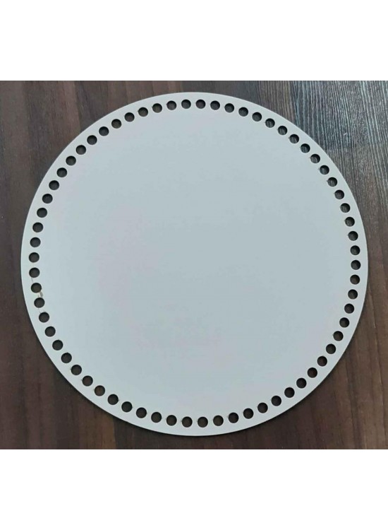 Çanta Aksesuar Ahşap, Beyaz 30 Cm Çapında Plaka