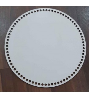 Çanta Aksesuar Ahşap, Beyaz 35 Cm Çapında Plaka