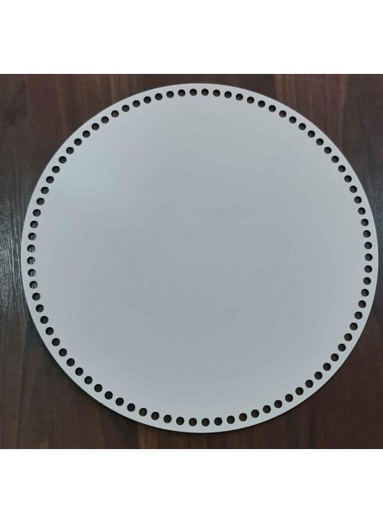 Çanta Aksesuar Ahşap, Beyaz 40 Cm Çapında Plaka