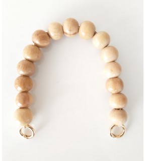 Çanta Aksesuar Ahşap Boncuklu Tek Sap (Açık Renk)