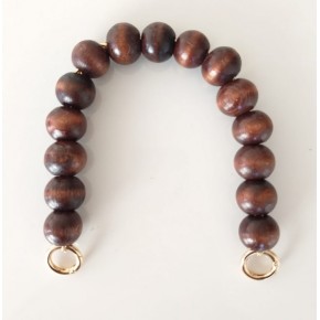 Çanta Aksesuar Ahşap Boncuklu Tek Sap Koyu Renk