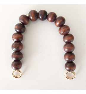 Çanta Aksesuar Ahşap Boncuklu Tek Sap Koyu Renk