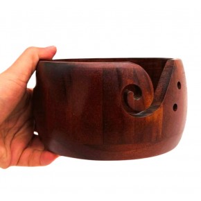 Çanta Aksesuar Ahşap İplik Kasesi ve 5 adet Bambu Tığ