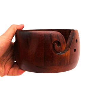 Çanta Aksesuar Ahşap İplik Kasesi ve 5 adet Bambu Tığ