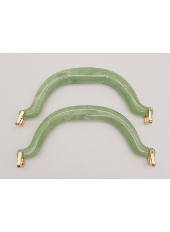 Çanta Aksesuar Akrilik Açık Yeşil Renk Mermer Desen Light Gold Halkalı Çanta Tutma Sapı