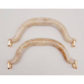 Çanta Aksesuar Akrilik Bej Renk Mermer Desen Light Gold Halkalı Çanta Tutma Sapı