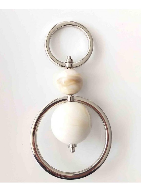 Çanta Aksesuar Akrilik Gümüş-Bej Kulpluk