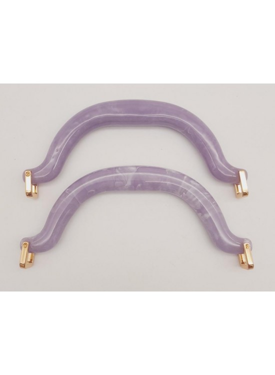 Çanta Aksesuar Akrilik Lila Renk Mermer Desen Light Gold Halkalı Çanta Tutma Sapı