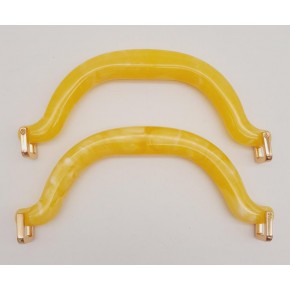 Çanta Aksesuar Akrilik Sarı Renk Mermer Desen Light Gold Halkalı Çanta Tutma Sapı